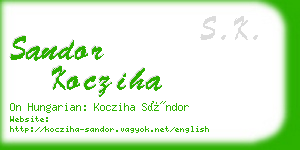 sandor kocziha business card